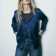 Imaan Soft Blue Satin Silk Long Sleeve Blouse Imaan Soft Blue Satin Silk Long Sleeve Blouse
