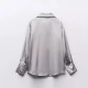 Imaan Soft Grey Satin Silk Long Sleeve Blouse Imaan Soft Grey Satin Silk Long Sleeve Blouse