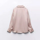 Imaan Soft Pink Satin Silk Long Sleeve Blouse Imaan Soft Pink Satin Silk Long Sleeve Blouse