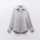 Imaan Soft Grey Satin Silk Long Sleeve Blouse Imaan Soft Grey Satin Silk Long Sleeve Blouse