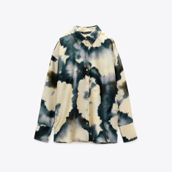 Cora Vintage Tie-Dye Satin Oversize Blouse