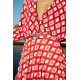 Esmay Red Geometric Pattern Long Sleeve Blouse Esmay Red Geometric Pattern Long Sleeve Blouse