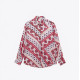 Jane Geometric Printed Lapel Printed Blouse Jane Geometric Printed Lapel Printed Blouse