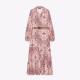 Rory Iznik Pink Geometric Printed Lapel Dress With Belt Rory Iznik Pink Geometric Printed Lapel Dress With Belt