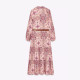 Rory Iznik Pink Geometric Printed Lapel Dress With Belt Rory Iznik Pink Geometric Printed Lapel Dress With Belt