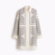 Ginger Stripe Woven Fabric Beige Drape Printed Short Dress Ginger Stripe Woven Fabric Beige Drape Printed Short Dress