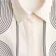 Ginger Stripe Woven Fabric Beige Drape Printed Short Dress Ginger Stripe Woven Fabric Beige Drape Printed Short Dress