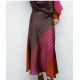 Marsala Retro Striped Midi Skirt