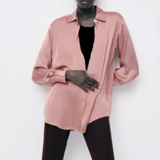 Hitomi Plain Silky Blouse - Blood Red Hitomi Plain Silky Blouse - Blood Red