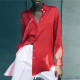 Hitomi Plain Silky Blouse - Blood Red Hitomi Plain Silky Blouse - Blood Red