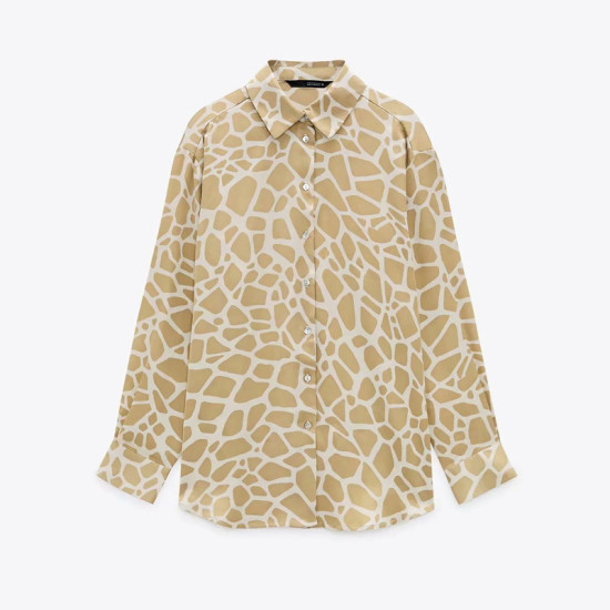 Emily Soft Satin Textured Blouse - Beige Emily Soft Satin Textured Blouse - Beige