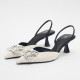 Lily White Colour Black Heel Summer Stilettos Women Shoes with Rhinestone Lily White Colour Black Heel Summer Stilettos Women Shoes with Rhinestone