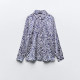 Sarah Blue Floral Satin Long Sleeve Blouse Sarah Blue Floral Satin Long Sleeve Blouse