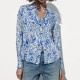 Azure Blossom Blue Printed Paisley Long Sleeve Blouse Azure Blossom Blue Printed Paisley Long Sleeve Blouse