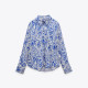Azure Blossom Blue Printed Paisley Long Sleeve Blouse Azure Blossom Blue Printed Paisley Long Sleeve Blouse