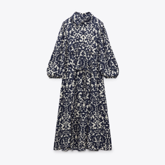 Becca Black Blue Belt Floral Maxi Dress