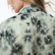 Naimah Silk Satin Green Floral Tie-Dye Long Sleeve Blouse