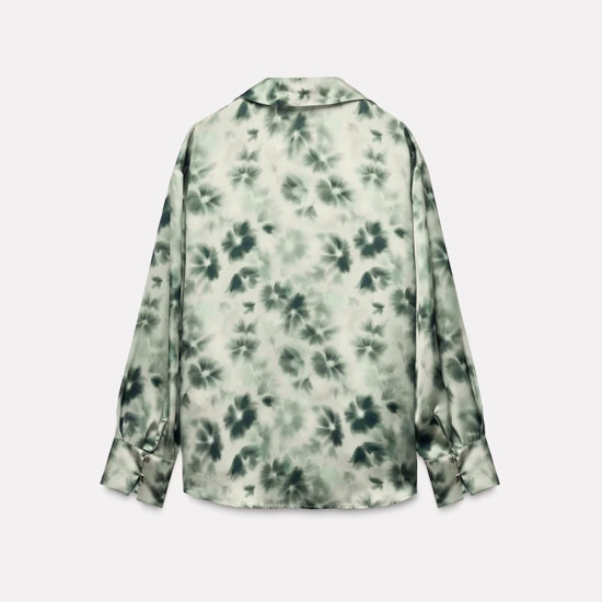 Naimah Green Floral Tie-Dye Long Sleeve Blouse Naimah Green Floral Tie-Dye Long Sleeve Blouse