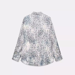 Cathy Grey Animal Skin Printed Design Long Sleeve Blouse
