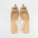 Marigold Beige Stilettos Women Shoes With Rhinestone