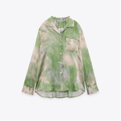Eleanor Green Tie-Dye Long Sleeve Blouse
