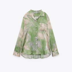 Eleanor Green Tie-Dye Long Sleeve Blouse