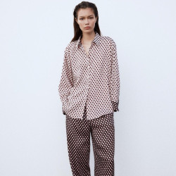 Najma Geometric Pink Long Sleeve Blouse