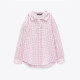 Zayna Soft Pink Checkered Long Sleeve Blouse Zayna Soft Pink Checkered Long Sleeve Blouse