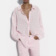 Zayna Soft Pink Checkered Long Sleeve Blouse Zayna Soft Pink Checkered Long Sleeve Blouse