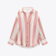 Leone Pink Stripe Silky Long Sleeve Blouse Leone Pink Stripe Silky Long Sleeve Blouse