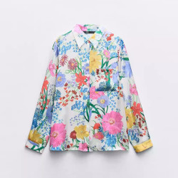 Irene Floral Blouse Printed Long Sleeve Blouse