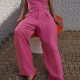 Alex High-Waist Straight Cut Pink Pants Alex High-Waist Straight Cut Pink Pants