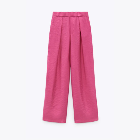 Alex High-Waist Straight Cut Pink Pants Alex High-Waist Straight Cut Pink Pants
