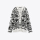 Aufa White and Black Floral Long Sleeve Blouse Aufa White and Black Floral Long Sleeve Blouse