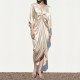 Mystic Summer Silver Satin Knotted Tie Adjustment Dress Mystic Summer Silver Satin Knotted Tie Adjustment Dress