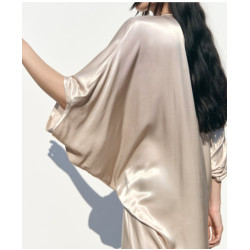 Mystic Summer Silver Satin Knotted Tie Adjustment Dress