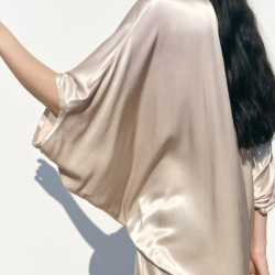 Mystic Summer Silver Satin Knotted Tie Adjustment Dress